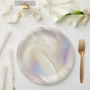 Assiettes En Carton Joli Elégant Pearl Aqua bleu violet torse