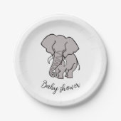 Assiettes En Carton Joli ELEPHANT africain - Baby shower-Party (Devant)