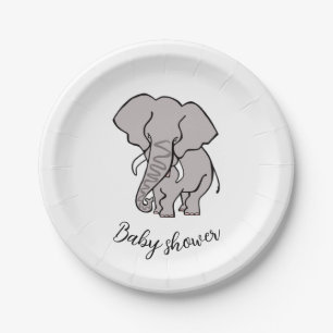 Assiettes En Carton Joli ELEPHANT africain - Baby shower-Party