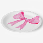 Assiettes En Carton Joli en Fête des mariées de Bow rose plaque de pap (Angle)