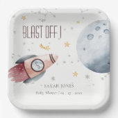 Assiettes En Carton Joli espace extra-atmosphérique Planète étoile Bab (Recto)