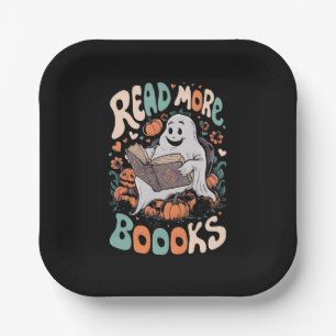 Assiettes En Carton Joli fantôme lit plus de livres enseignant Hallowe