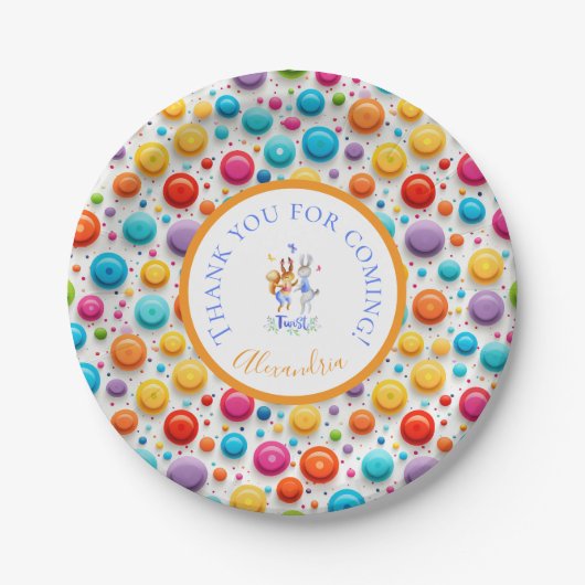 Assiettes En Carton Joli Forest Dancing Rabbits Pois Motif (Devant)