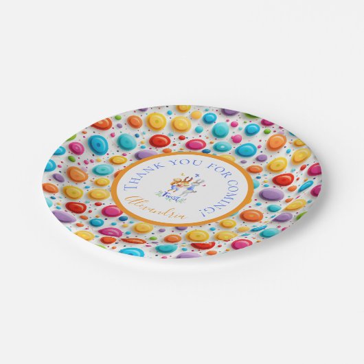 Assiettes En Carton Joli Forest Dancing Rabbits Pois Motif (Angle)