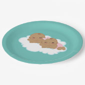 Assiettes En Carton Joli garçon fille jumeaux baby shower (Angle)