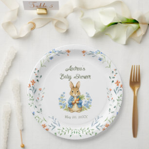 Assiettes En Carton Joli garçon lapin mignon avec noeud papillon flora