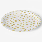 Assiettes En Carton Joli Gold Glam blanc Abstrait (Angle)