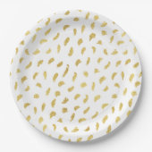 Assiettes En Carton Joli Gold Glam blanc Abstrait (Devant)