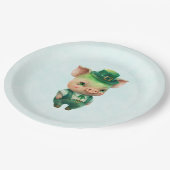 Assiettes En Carton Joli Green St. Patrick's Day Pig (Angle)