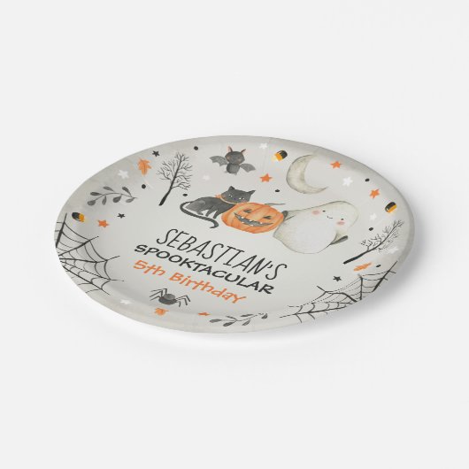 Assiettes En Carton Joli Halloween Ghost Spooktacular Anniversaire Déc (Angle)
