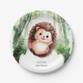 Assiettes En Carton Joli Hérisson coloré Anniversaire (Devant)