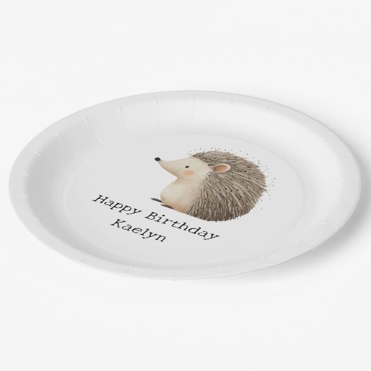 Assiettes En Carton Joli hérisson en crème Brown (Angle)