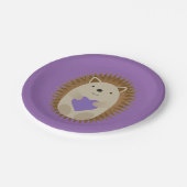 Assiettes En Carton Joli Hérisson Vacant un coeur pourpre (Angle)