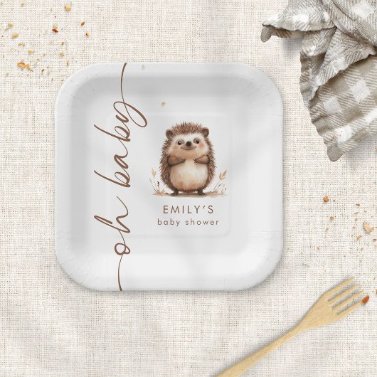 Assiettes En Carton Joli Hérisson Woodland Oh Baby shower