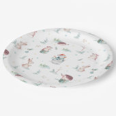 Assiettes En Carton Joli hiver des étangs des neiges animaux des forêt (Angle)