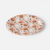 Assiettes En Carton Joli Jack-O-Lanterne et Motif fantôme (Angle)