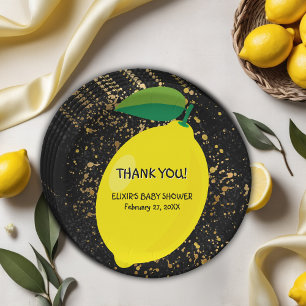Assiettes En Carton Joli Jaune Lemon Gold Parties scintillant Baby sho