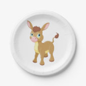 Assiettes En Carton Joli jeune âne avec grands yeux bleus (Devant)