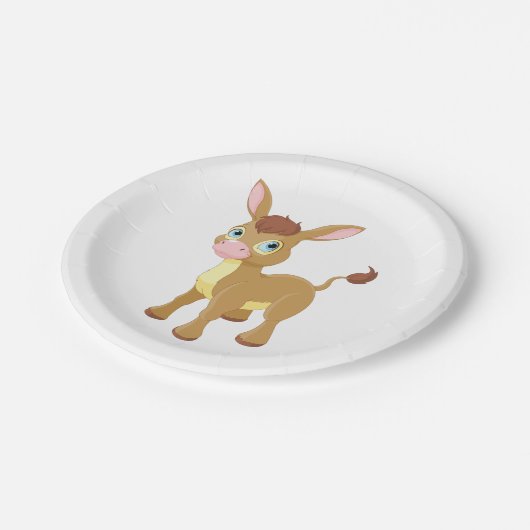 Assiettes En Carton Joli jeune âne avec grands yeux bleus (Angle)