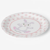 Assiettes En Carton Joli lapin d'anniversaire & Fleurs (Angle)