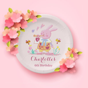 Assiettes En Carton Joli lapin d'aquarelle dans Anniversaire de enfant