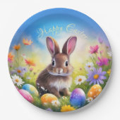 Assiettes En Carton Joli lapin de Pâques Brown (Devant)