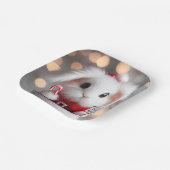 Assiettes En Carton Joli lapin en costume de Noël (Angulaire)