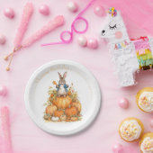 Assiettes En Carton Joli lapin et citrouille automne Anniversaire (Fête)
