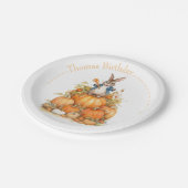 Assiettes En Carton Joli lapin et citrouille automne Anniversaire (Angle)