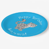 Assiettes En Carton Joli léopard des neiges personnalisées dessin anim (Angle)