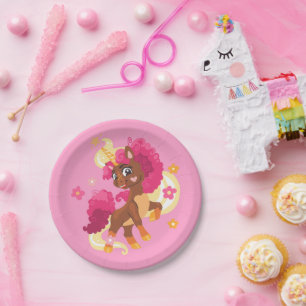 Assiettes En Carton Joli licorne floral