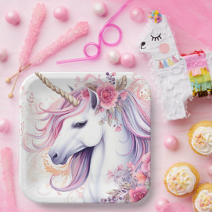 Assiettes En Carton Joli licorne magique