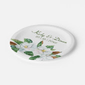 Assiettes En Carton Joli Magnolia Bouquet Mariage Plaque papier (Angle)