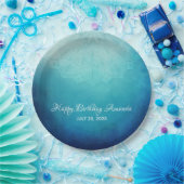 Assiettes En Carton Joli Mandala bleu Abstrait Anniversaire (Fête)