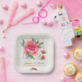 Assiettes En Carton Joli mariage Rose à budget jardin (Fête)