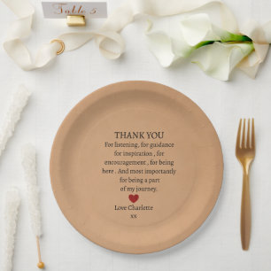 Assiettes En Carton joli merci personnalisé amour