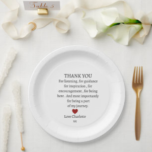 Assiettes En Carton joli merci personnalisé amour