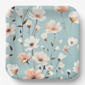 Assiettes En Carton Joli modèle floral Pastel (Recto)
