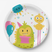 Assiettes En Carton Joli monstre coloré (Devant)