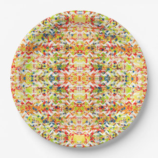 Assiettes En Carton Joli motif abstrait coloré de printemps