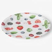 Assiettes En Carton Joli Motif Berry aquarelle (Angle)
