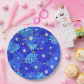 Assiettes En Carton Joli Motif Blue Daisy (Fête)