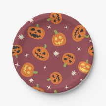 Joli motif de citrouille Halloween rouge foncé