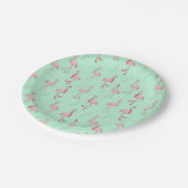 Assiettes En Carton Joli motif flamant rose Noël (Angle)