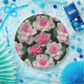 Assiettes En Carton Joli motif fleuri rose boho (Fête)