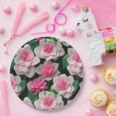 Assiettes En Carton Joli motif fleuri rose boho (Fête)