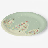 Assiettes En Carton Joli Noël Arbres Pastel (Angle)