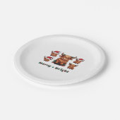 Assiettes En Carton Joli Noël de vache Highland Joyeux et brillant, Sc (Angle)