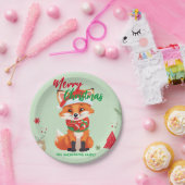 Assiettes En Carton Joli Noël renard rouge Père Noël Fête de l'Écharpe (Fête)