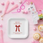 Assiettes En Carton Joli Noël Rouge Bow (Fête)